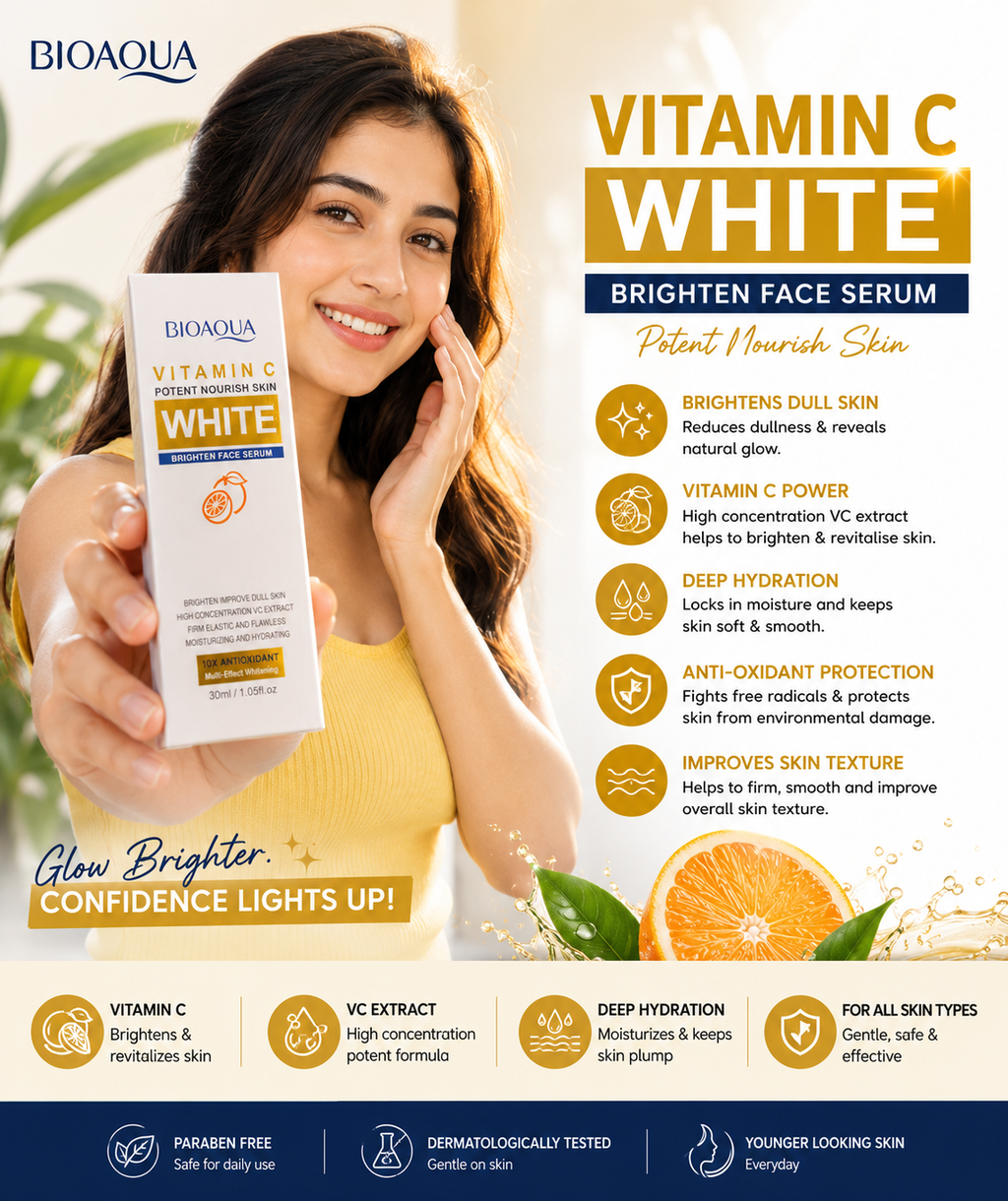 BioAqua Vitamin C potent nourish skin white brighten face serum 30ml