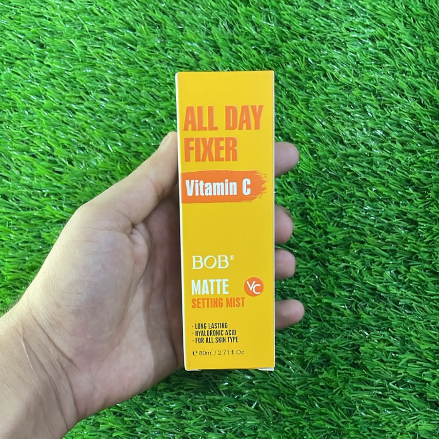 BOB all day fixer setting mist - vitamin C matte & hyaluronic acid dewy makeup spray 80ml