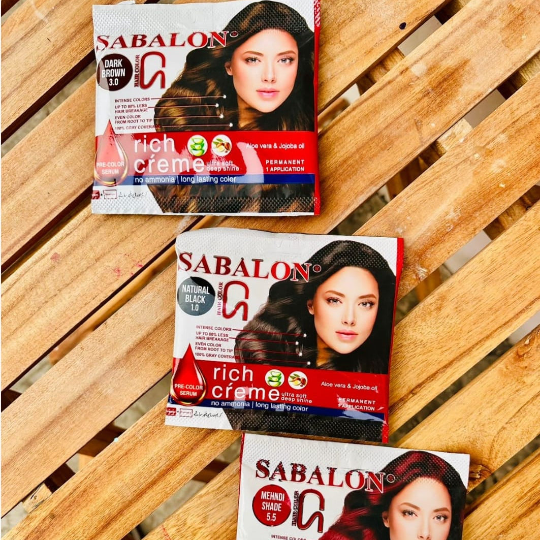 Sabalon rich creme hair color sachet with shampoo