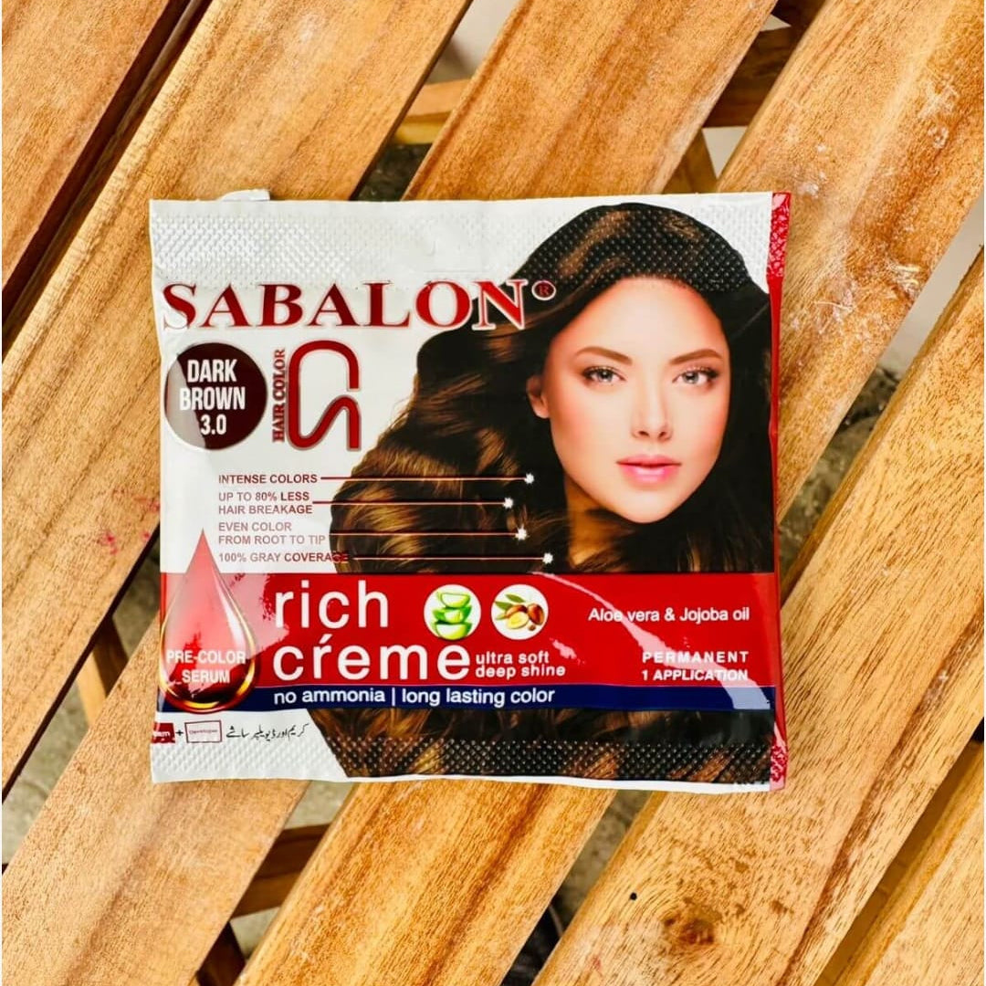 Sabalon rich creme hair color sachet with shampoo