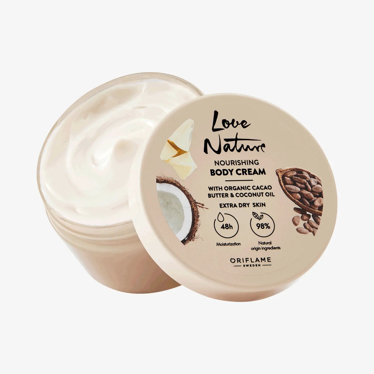 Love Nature Nourishing Body Cream with Organic Cacao Butter & Coconut Oil
