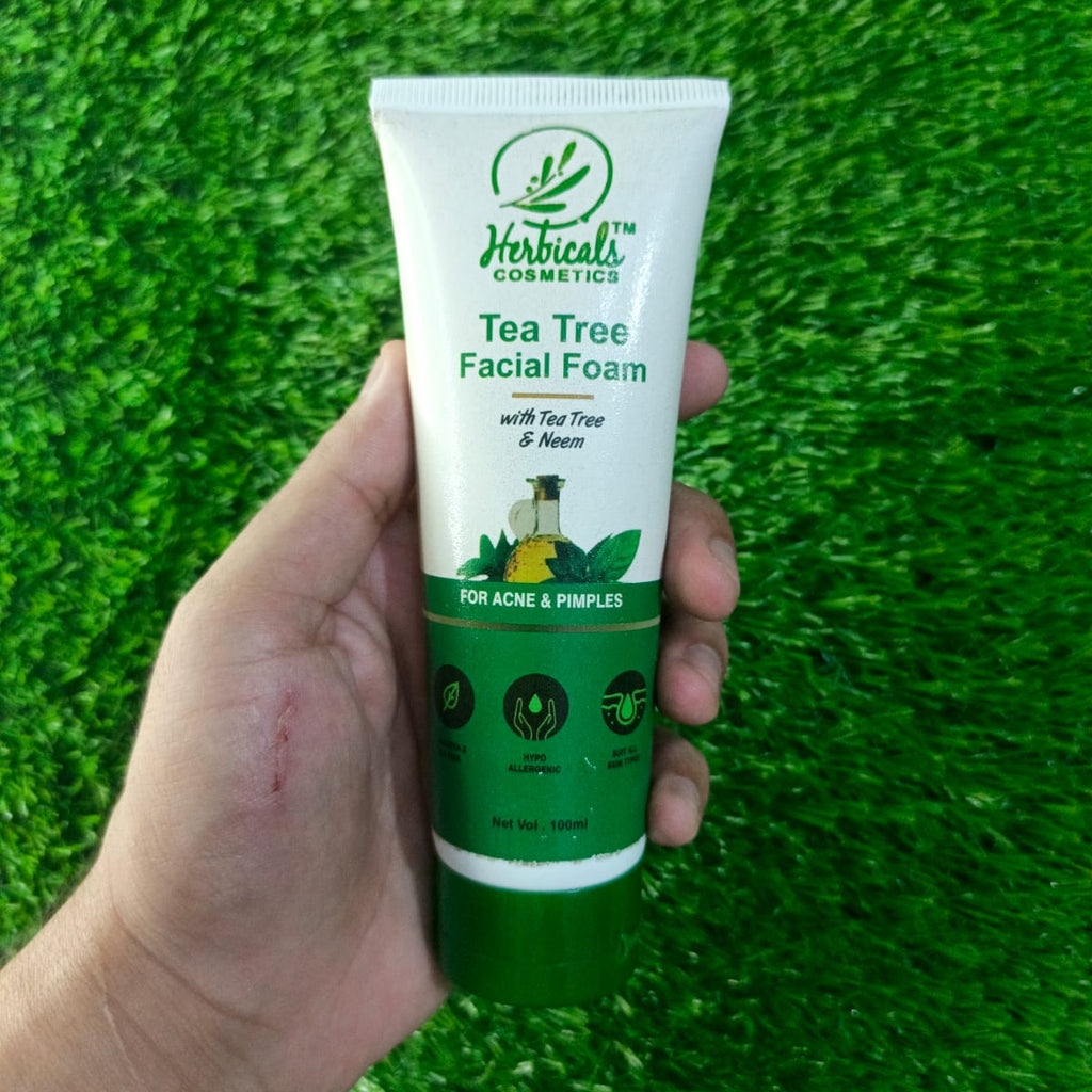 Herbicals tea tree facial foam for acne and pimple (100 ml)