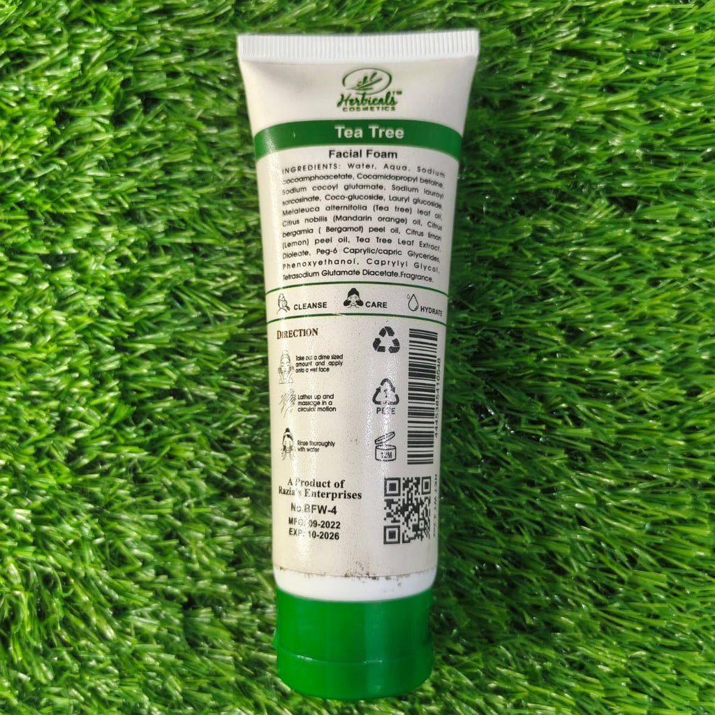Herbicals tea tree facial foam for acne and pimple (100 ml)