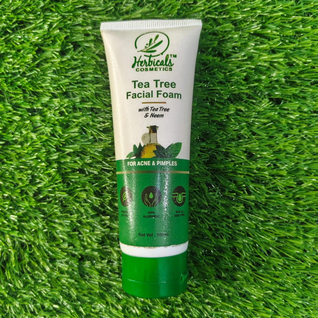 Herbicals tea tree facial foam for acne and pimple (100 ml)