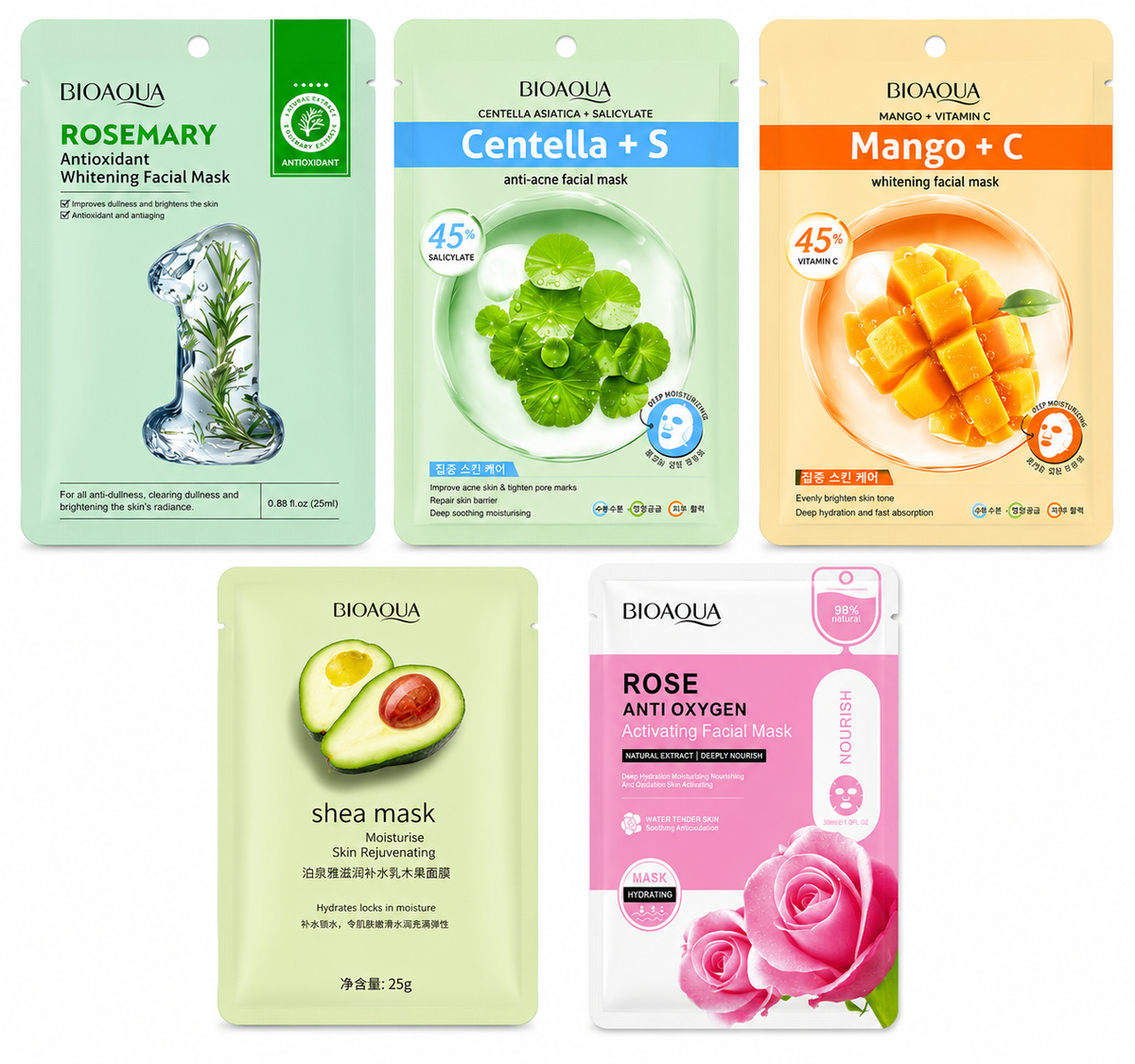 Pack Of 5 BioAqua Sheet Mask