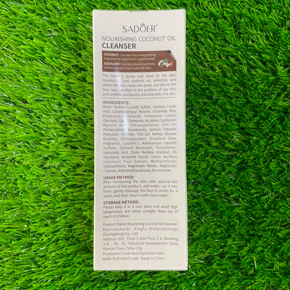Sadoer nourishing coconut oil gentle face cleanser 100g