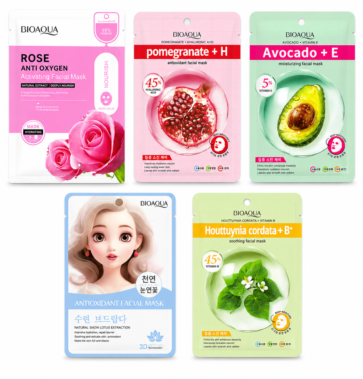 Pack Of 5 BioAqua Sheet Mask