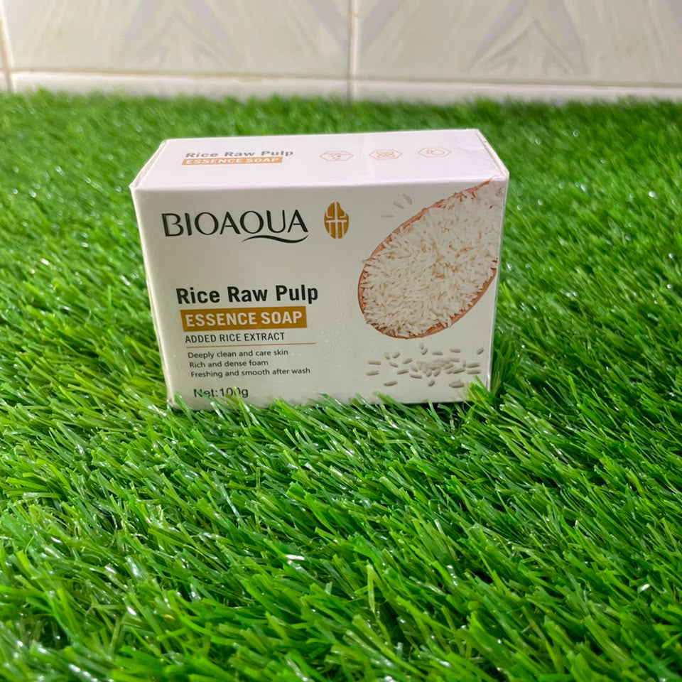 BioAqua rice raw pulp essence soap 100g
