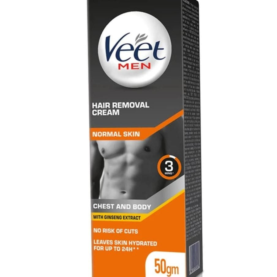 Veet Men hair removal cream - Normal Skin (Chest & Body) with Ginseng extract 50g